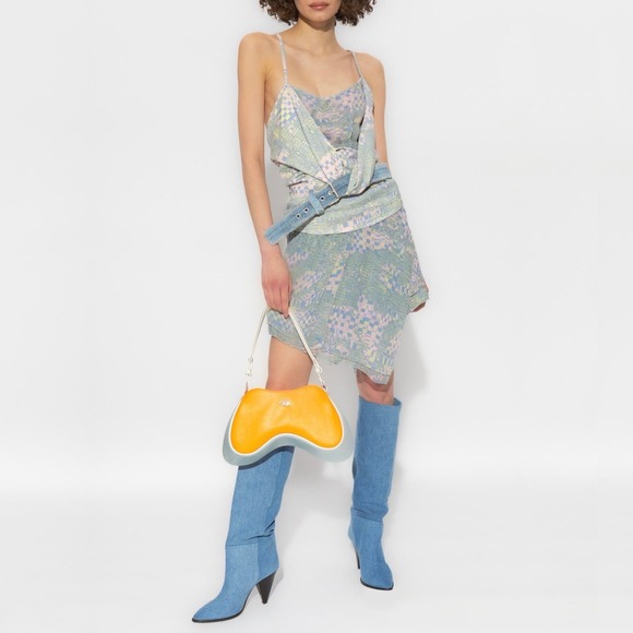 Diesel Draped-Detail Asymmetric Mini Dress w/ Belt - L - NWT - Picture 8 of 8